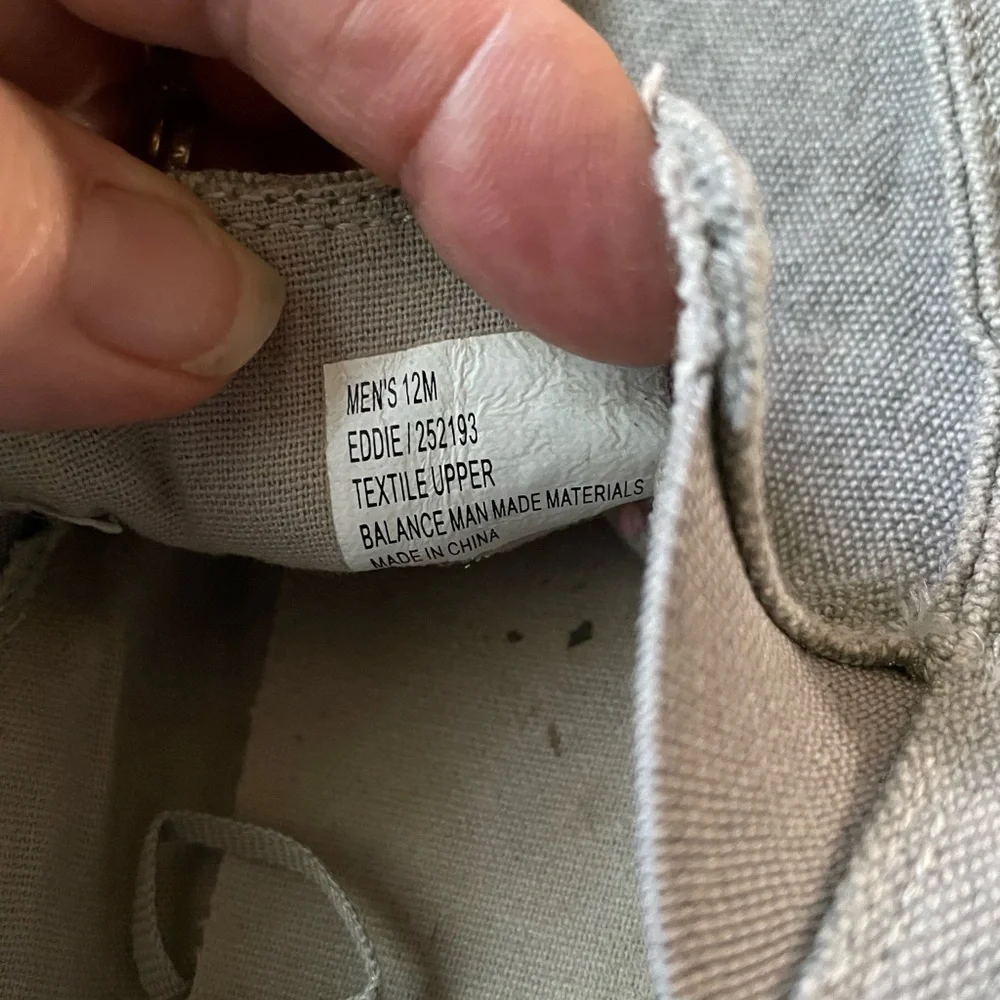 Eddie Bauer Men’s 12 Gray Canvas Slip on Loafer Boat shoes 252193